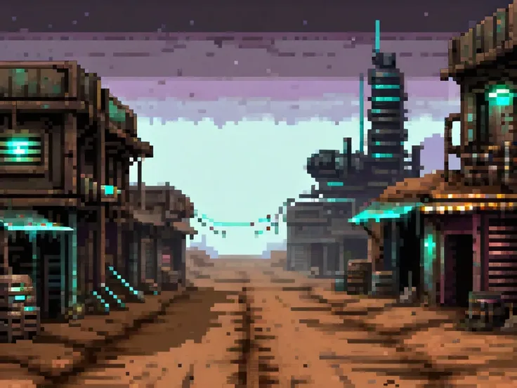 Dirt road, Dead Space style，pixel art