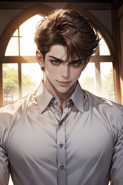 (tmasterpiece, high resolution, ultra - detailed:1.0), (1 male, masculine face, 31 years, CEO), Perfect male body, tall and strong, Adult male, Delicate eyes and delicate face, Extremely detailed CG, Unity 8k wallpaper, Complicated details, Detailed face, ...