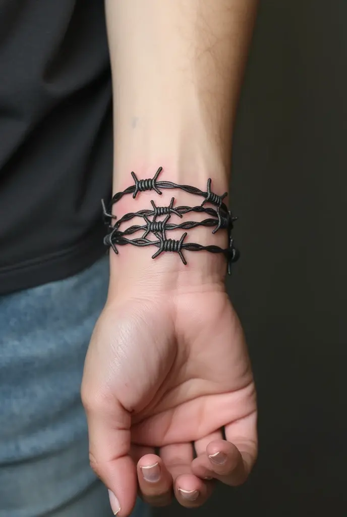 Barbed wire tattoo ,  on the ankle or from ankle to calf 