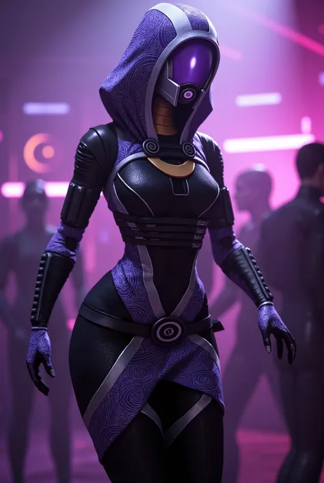 Mass effect TaliZorah, thick thighs, dancing at the club, only 3 fingers