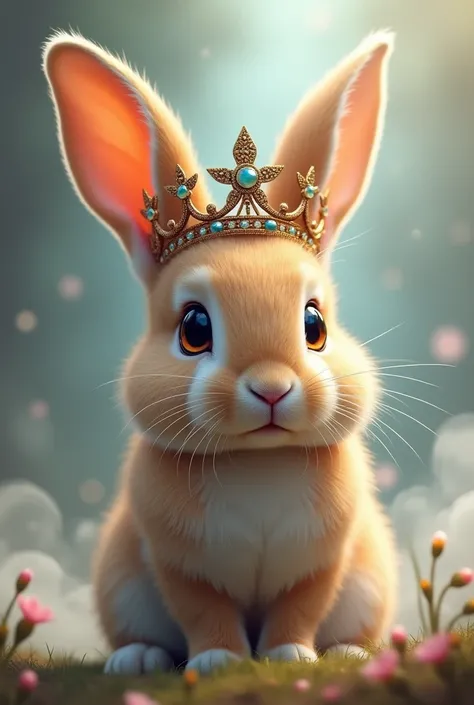 generates an image of a rabbit with a five-pointed crown 