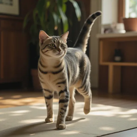 cat walking on two legs live-action realistic animal