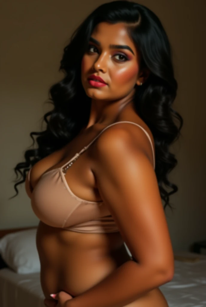 Plus size Desi girl open bra