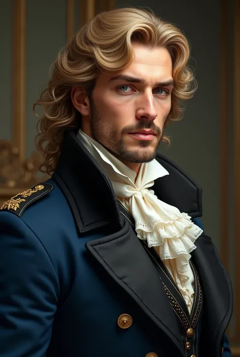 Full-bodied prince like Gerard Butler, the manly man of the year 1844, dressed according to the times, was the epitome of masculine perfection..  At thirty-two years old , But to look very young and manly .  His blond hair fell in perfect and long waves fr...