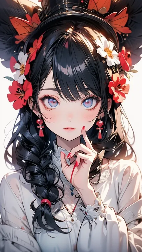 Anime-style girl with long hair and flowers, Cute anime waifu in a nice dress, Beautiful Anime Girls, Cute and detailed digital art, Beautiful anime portraits, pixiv artstationのguweiz, Gweiz-style artwork, Guweiz on ArtStation Pixiv, Detailed digital anime...