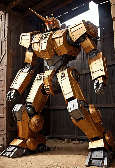 giant robot-trojan horse, made of metal,  mecha, outside the walls of Troy 