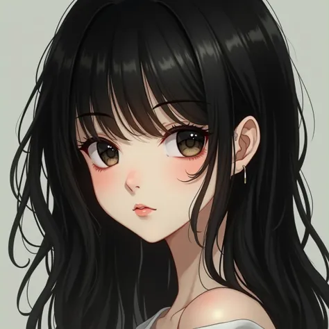 Portrait of a girl with black hair