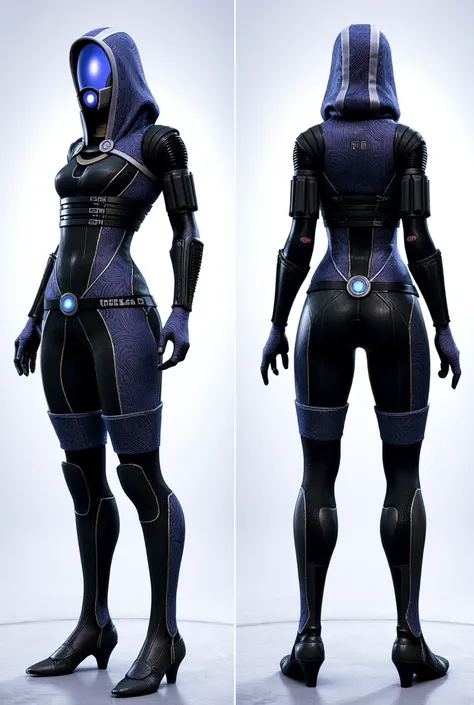 Mass effect TaliZorah from the waist up, different views