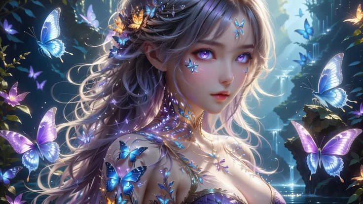 A Masterpiece In 32K Resolution, Supreme Quality, Super Detail, Official Art, Very High-Resolution 32K Wallpaper, Beautiful And Aesthetic, Ultra-Detailed Features, Awe Inspiring Detail. A Serene Scene With Fluttering Butterflies, Ornate Shell Designs. A Gi...