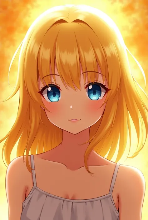 png anime blonde haired girl to golden golden with blue eyes with sharp gaze 