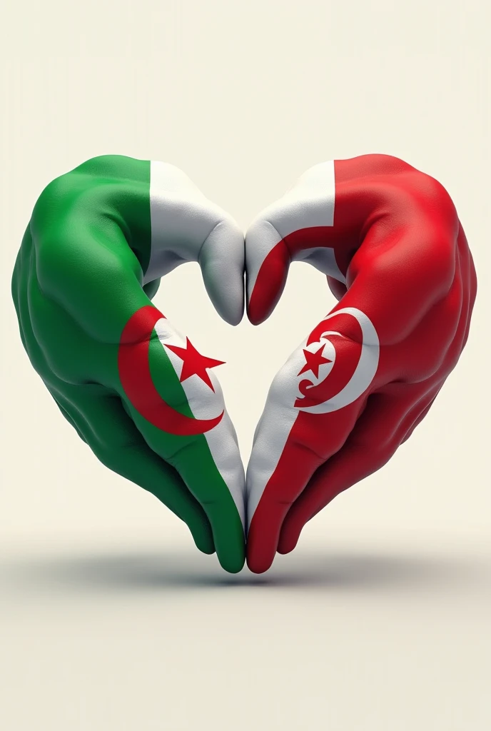 The flags of Algeria, Al-Maghr, Tunisia and Libya are in the heart