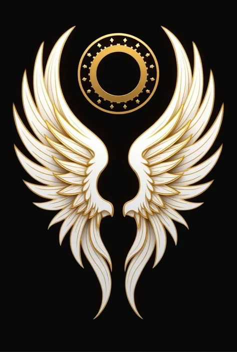 Make a logo for a perfume company whose name is TCH perfumes and the logo should have a two wings and a circle of angels above them. The color gold and white that represents the inspirations of perfumes