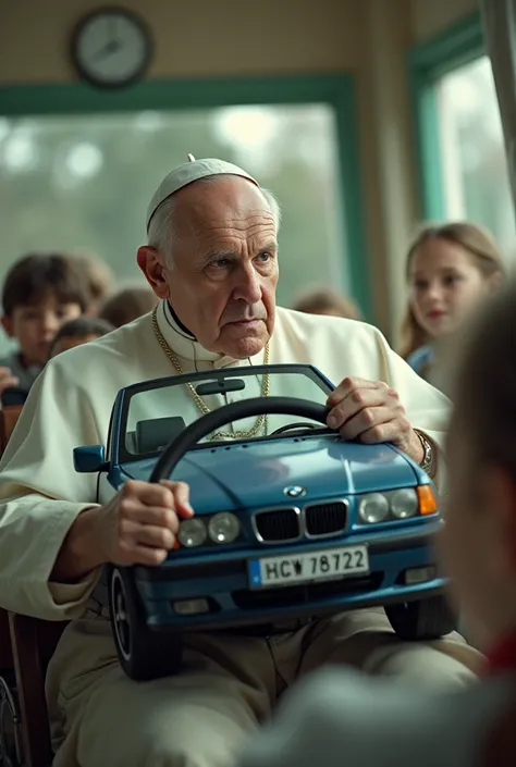 Pope Jan Paweł II He gets into a BMW E36 and drives the car into a kindergarten.