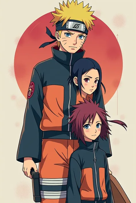  appears only once. You have a collage as if it were a digital drawing of the main characters of Naturo, naruto, sakura, And Saske ,  that in the collage each character ,  that it is simple and abstract , Like a roll of photographs one Character per frame ...