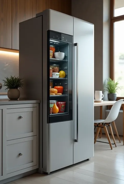 A fridge full of food gives a warning when the main dishes are finished