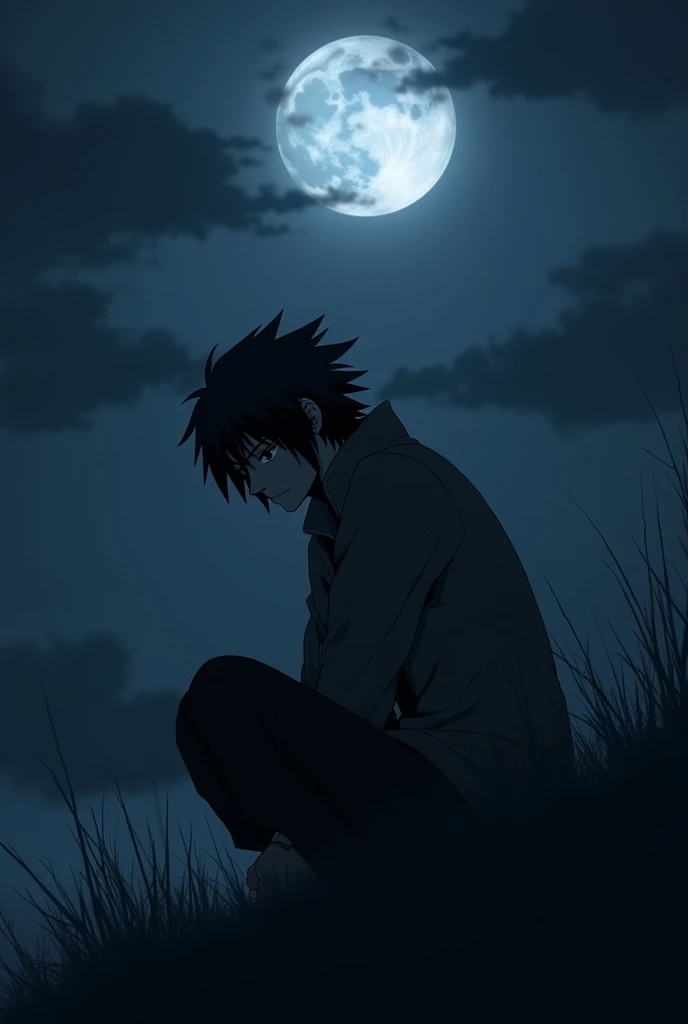 Sasuke sad in the midnight