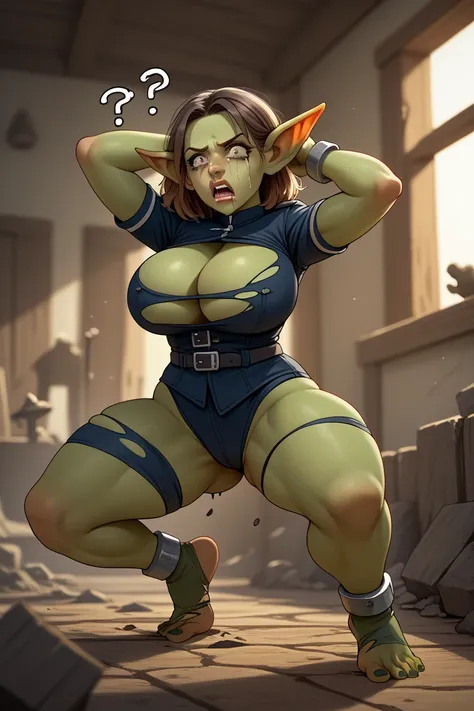 high quality. Mature American Woman being transformed into a goblin. Huge. She is wearing a very sexy military uniform. A female goblin dominatrix is unbuttoning the womans sexy military uniform. Captivating ass. Woman with glaring face. The woman glared a...