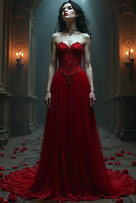 Vampire queen red dress blood shed evil lust