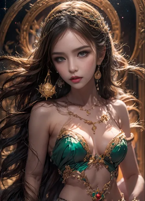 (masterpiece, best quality, beauty, best ratio, best shadows,best Illustration, wallpaper size,1080×2400 pixels,detailed face,1 girl, crystal theme, ultra detailed costume) 

Uhd,realistic, super model pure  beauty(big clear sad eye, golden ratio face, lon...