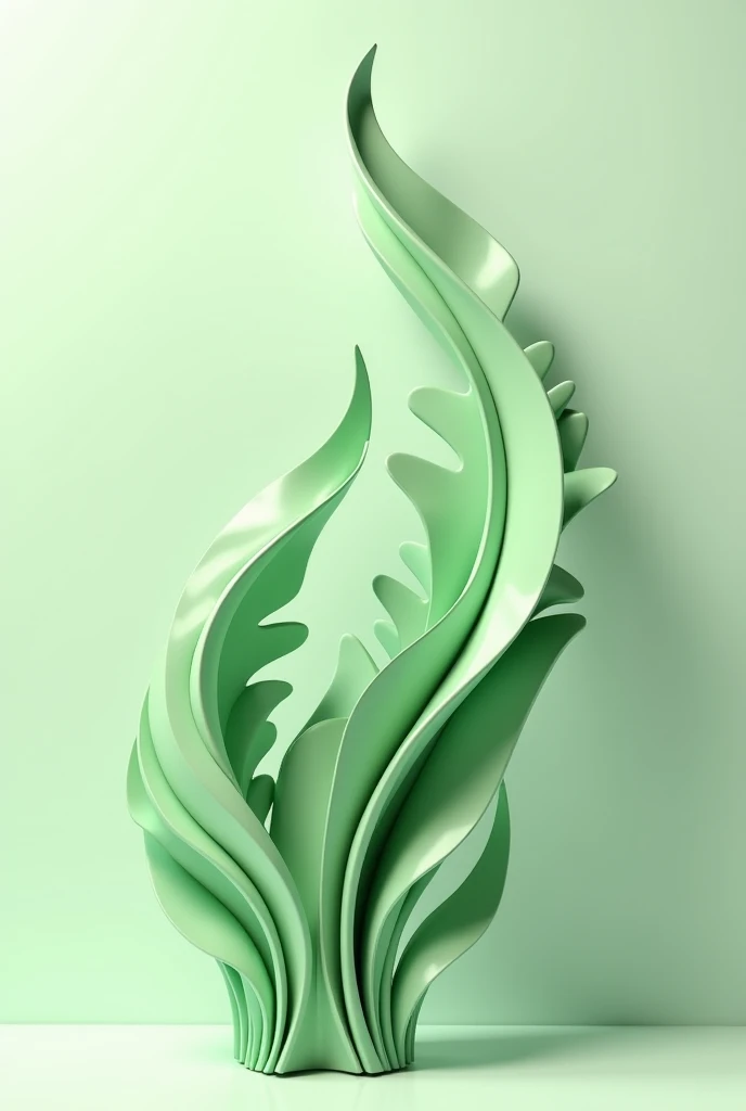 Effect Long fern leaves 3D.