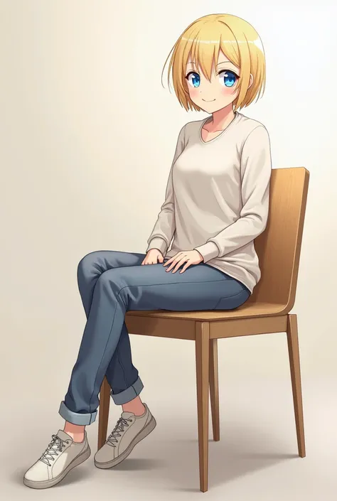 kagamige rin vocaloid sits on a chair