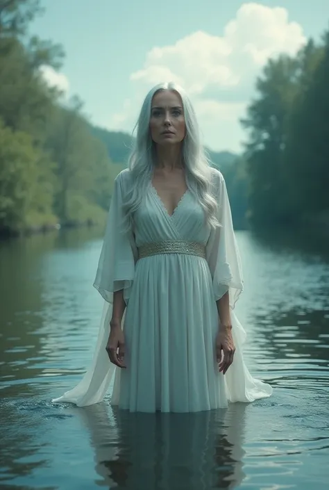 A silver-haired woman appeared, saying, “Step into the river and see your truest self.