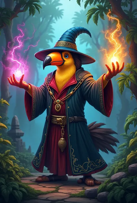 Toucan sorcerer doing magic