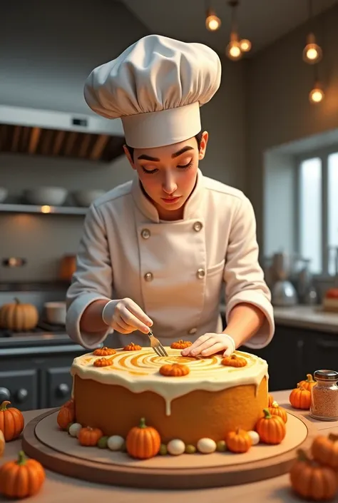 Patissier making pumpkin cakeショートカット, 