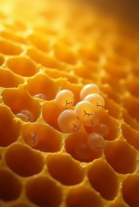 Honey bee larvae will be present inside the wax of honey comb it will produce an pheromones which should be indicated by an arrow mark 