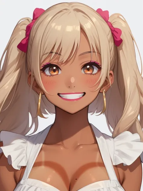  score_9,   score_8_ up,   score_7_ up,   score_6_ up,   score_5_ up,   score_4_ up,ANIME BREAK ，nsfw， top quality ,  ULTRA DETAIL, (( One Girl )), ( Portrait), ( tanned skin :1.5),  pastel colored gal , (Heavy makeup), (  Professional Writing )  super det...