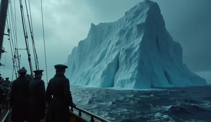 In 1912 Ship Crews in the tension when see Big iceberg 