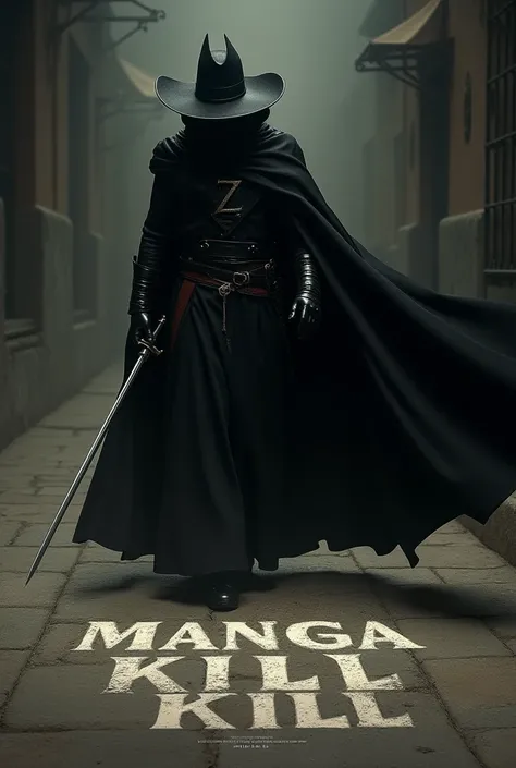 A real Zorro character cuts the word manga kill