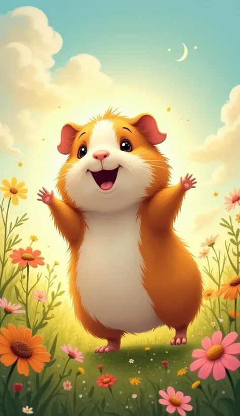 A happy and dancing guinea pig 