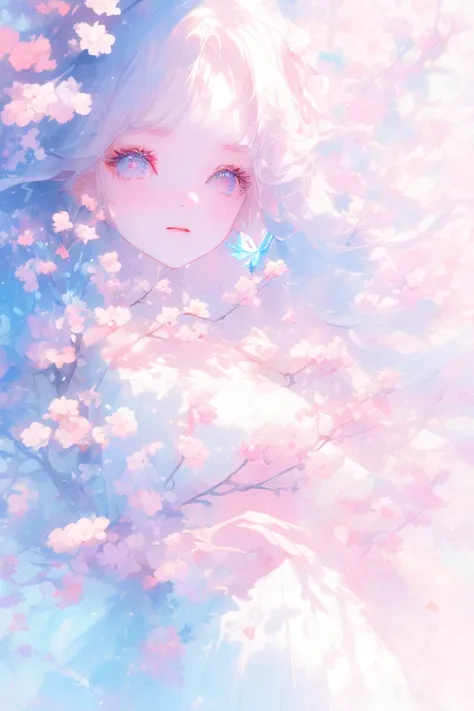 ( CG Unity 8k Wallpaper Extremely Definition) ( Better Quality ) (Better lighting) (an extremely delicate and  beautiful) (floating) ( beautiful) ( spring vibe) ( 1 girl) ( long pink hair), ( hair band ), (detailed and  beautiful blue eyes), (( Very Short ...