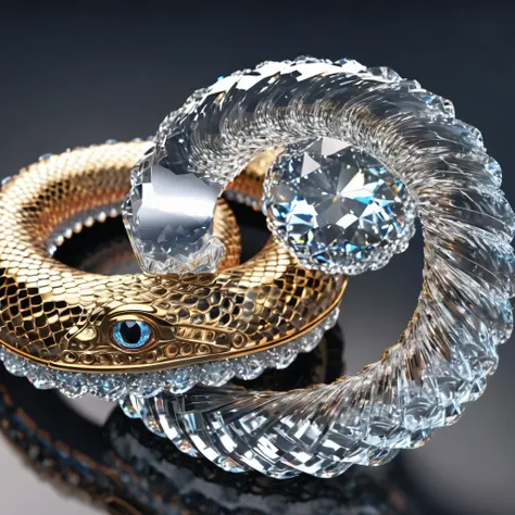 Cute crystal snake, 4K, (Cyborg:1.1), ([ tail| wire detailing]:1.3), ( sophisticated detailing ), hdr, ( sophisticated detailing ,  superdetail:1.2),  cinematography , Vignetting, centering i 