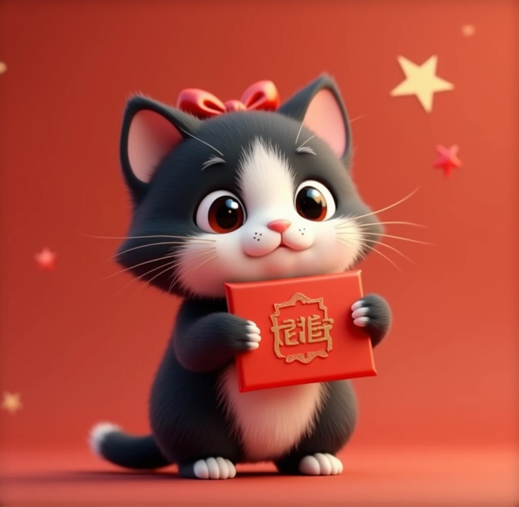 這隻可愛的貓Holding a red envelope

1. 3D rendered style   ：   achieves subtle and three-dimensional visuals，   makes the cat look more energetic   。
2.   Styling Cute   ：   Rounded shiny eyes   ，   Expressing the true spirit   ，   brings a touch of love   。
3. ...