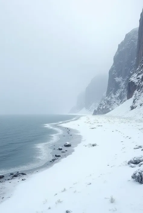 snow on beach