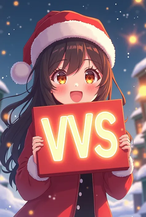 for the telegram channel ,with a large inscription on the avatar : VVS, christmas anime style