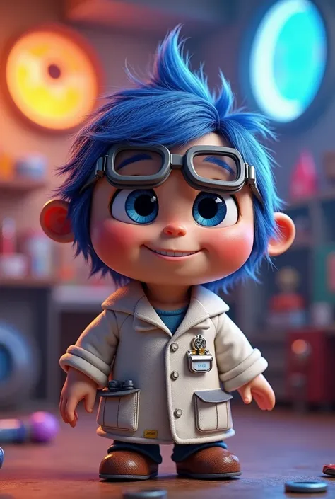 cute character like inside out but make it cuter and different, and wearing scientist clothes 