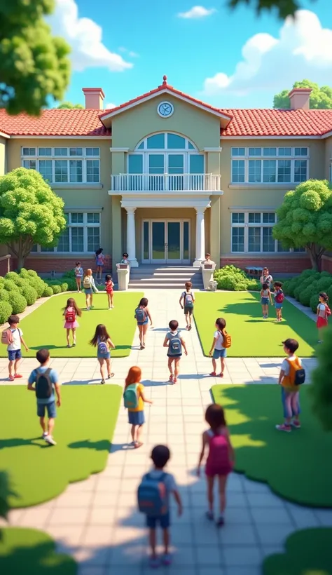 A school 3D animated image