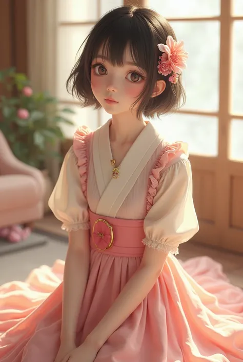 
4.  (Japan)
Appearance:  fair skin ,  Short dark brown hair , with a more kawaii style ,  with skirts and delicate clothes .  She has a dreamy and charming look ,  always betting on pastel colors and cute accessories.
