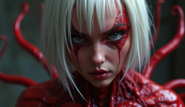 (Carnage), (ultra real), (figure), (High resolution), (8K), (very detailed), (Best figure), (detailed and beautiful eyes), (highest quality), (Super detailed), (masterpiece), (wallpaper), (detailed face), Generate a highly realistic image of Kerrigan, Quee...