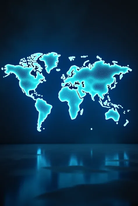 World map in blue light brown colour 