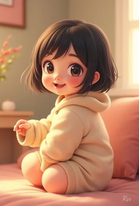 Create a Korean chubby cute women girl with name RIO