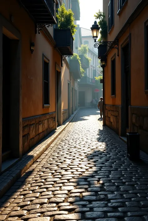 Shadows on the cobblestones　 strong contrast　 highest image quality taken by Ki　HDR