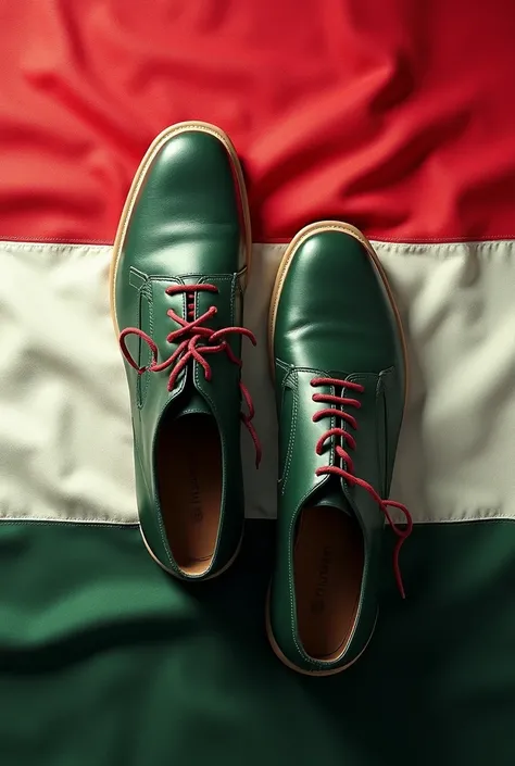 Shoes on the flag of Iraq 