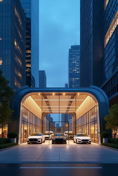 A photo of a car dealership entrance