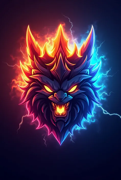 I want eSports gaming logo name as FIRE KINGS and down name THUNDERS with mix colour shades 