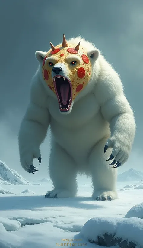 a terrifying creature a polar bear have characteristics of a pizza