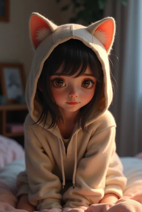 Cat ears hoodie girl